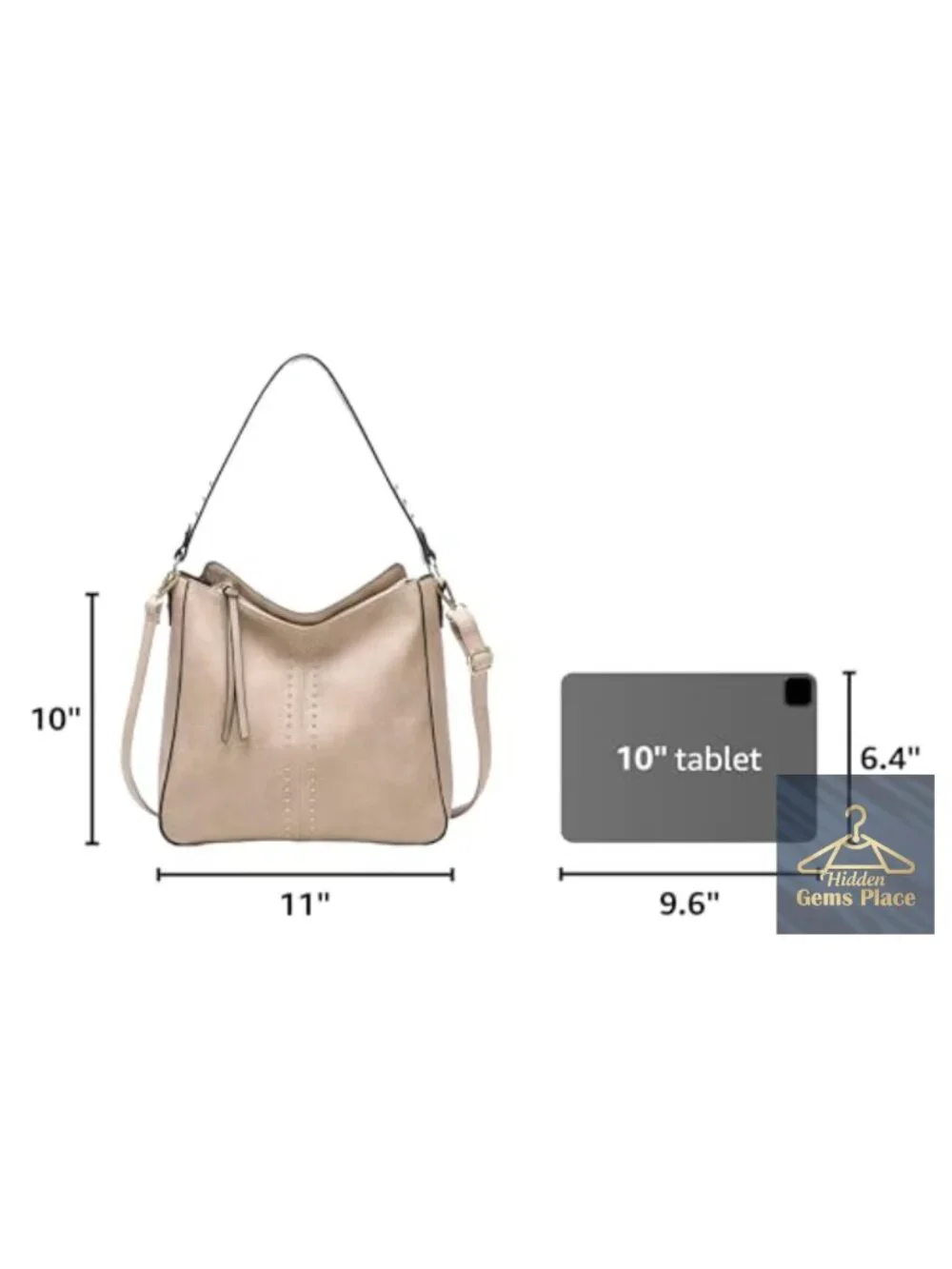 Chic PU Leather Hobo Crossbody Bag with Stud Accents